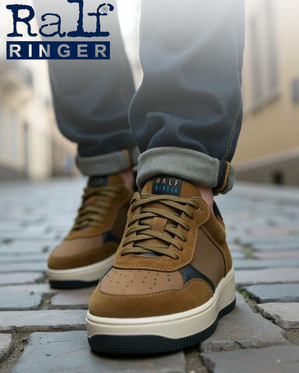 Кеды Ralf Ringer JAM хаки кожа и спилок  фото 6