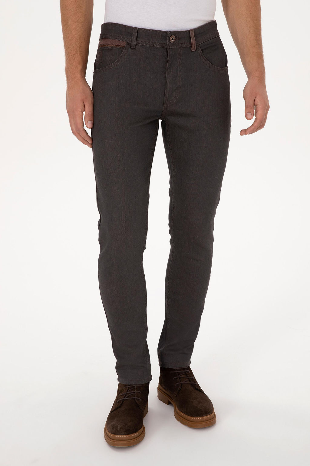 Erkek Kahverengi Slim Fit Jean Pantolon - U.s. polo assn фото 8