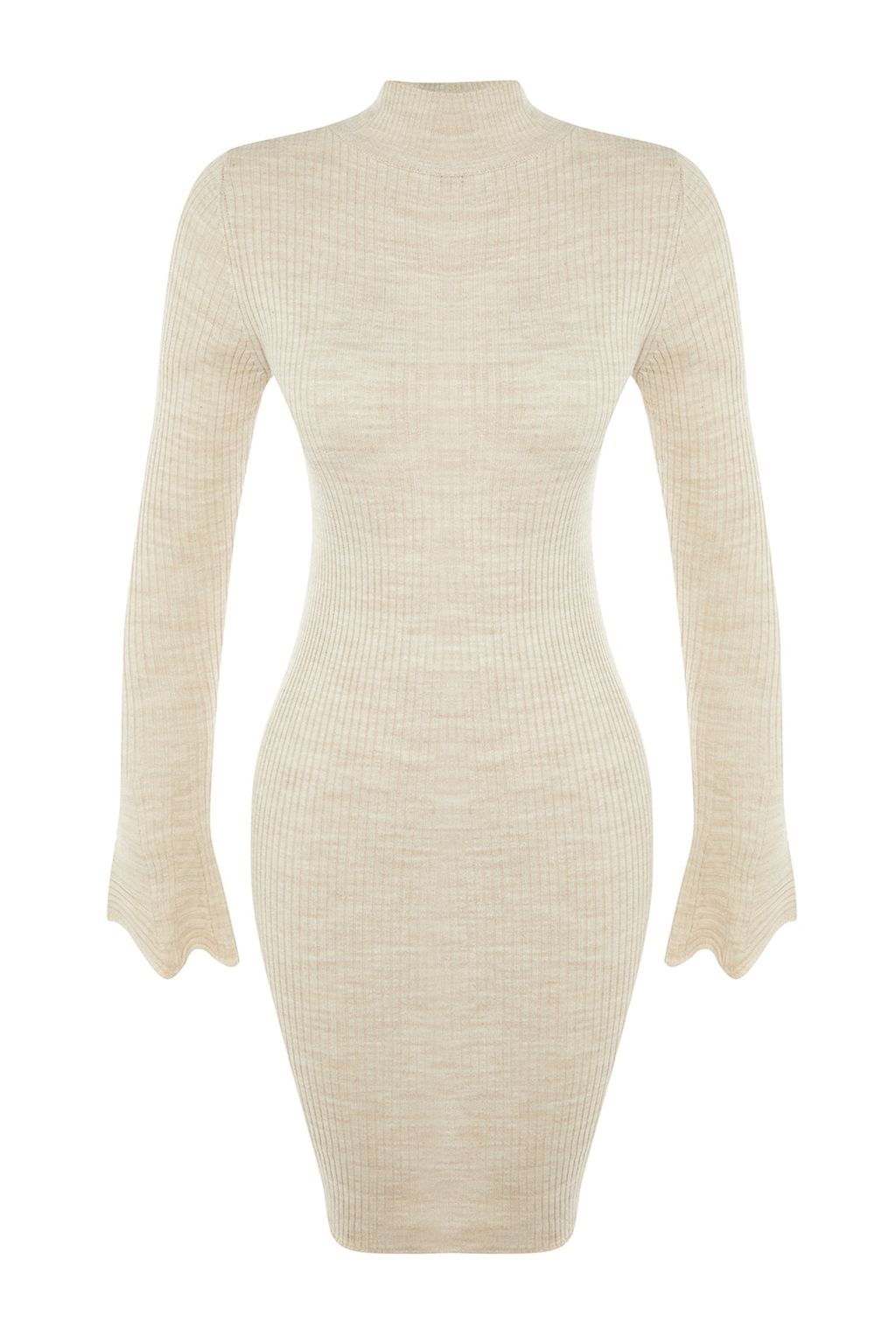 TRENDYOLMILLA Mavi Mini Triko Basic Dik Yaka Elbise TWOAW23EL01415  фото 16