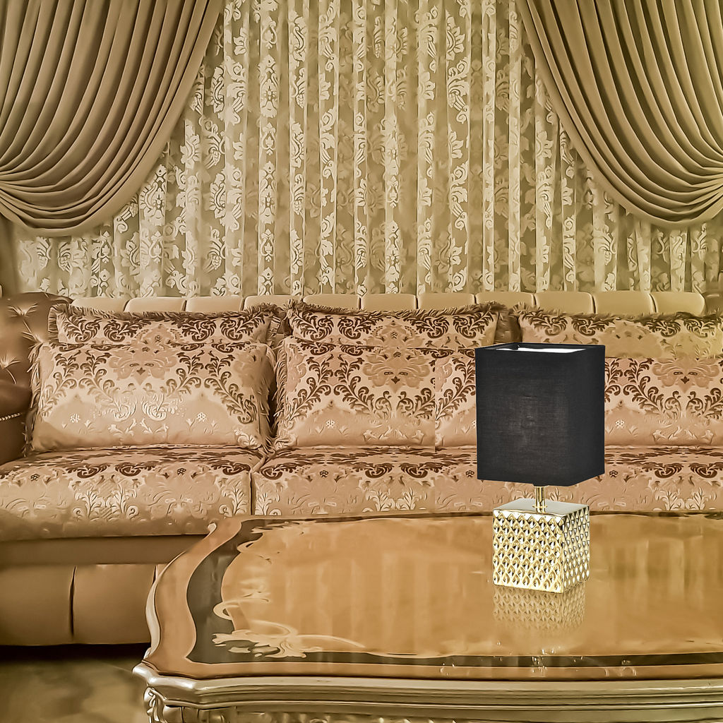 UML-B306 E14 GOLD/BLACK Светильник настольный декоративный под лампу Е14, 40W. Механический выключатель. Золотой/Черный. ТМ Uniel - Volpe фото 7