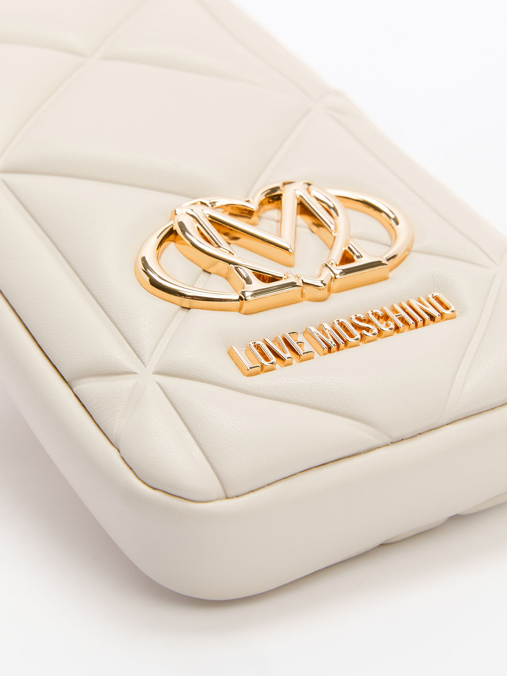 Женская сумка для смартфона LOVE MOSCHINO SLG EMBOSSED Q Артикул 4377310, молочно-бежевый