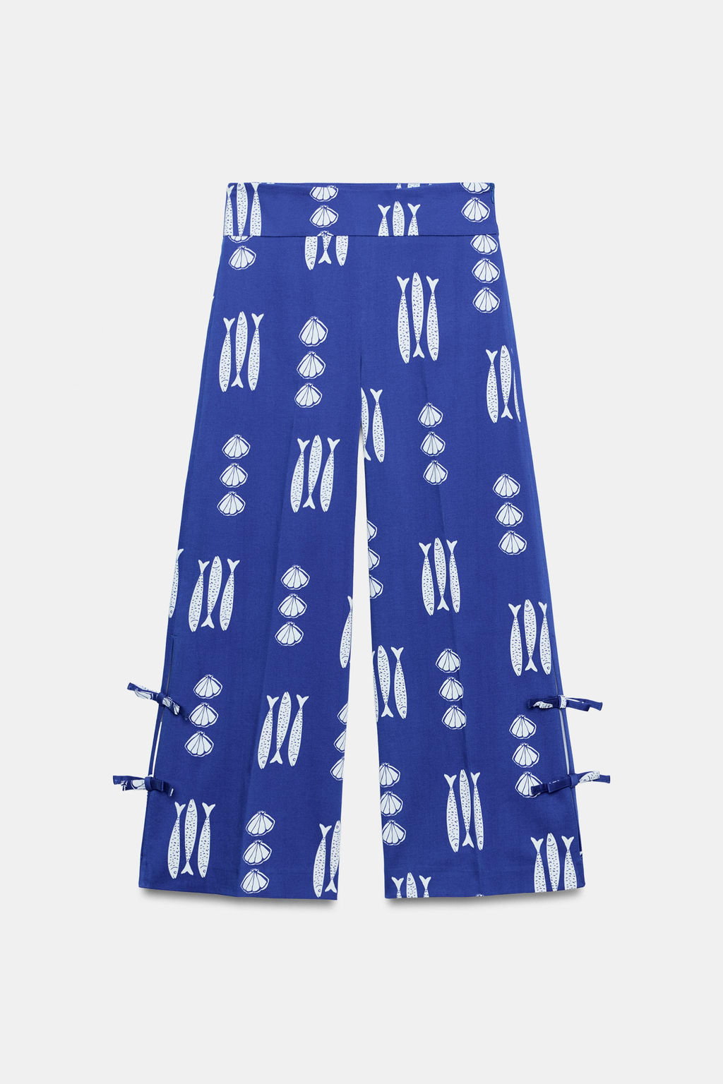 PANTAL?N CULOTTE ESTAMPADO LAZOS / Azul / Blanco