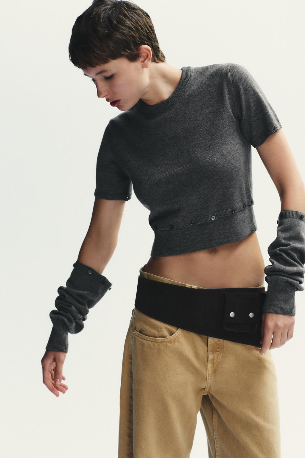 KNITTED SWEATER WITH DETACHABLE BUTTONS - Zara фото 5