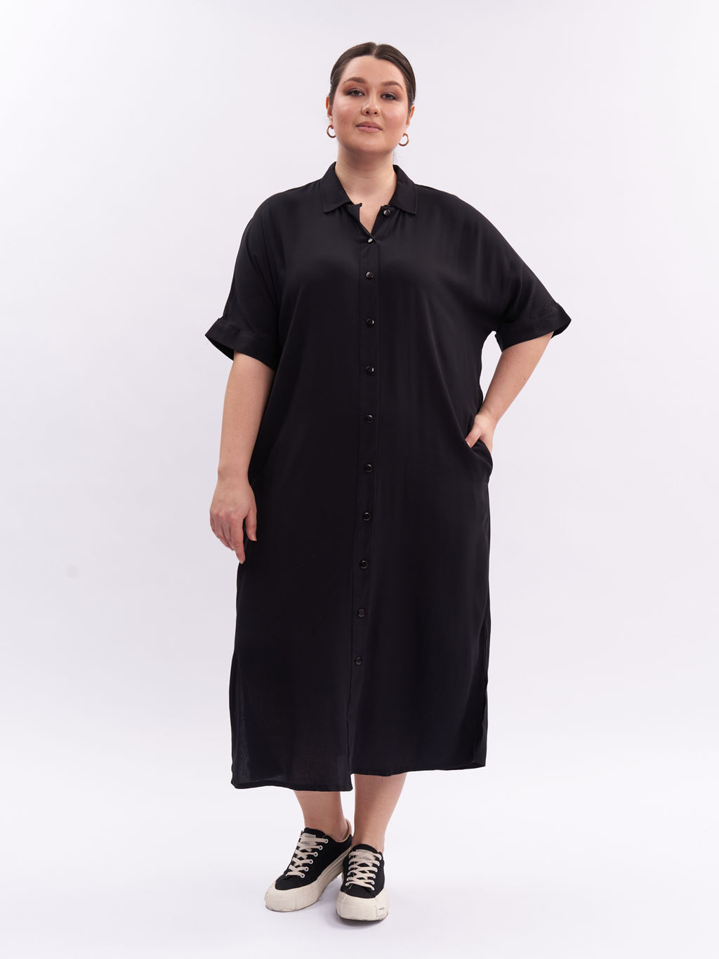 Платье-рубашка PP46048BLK01