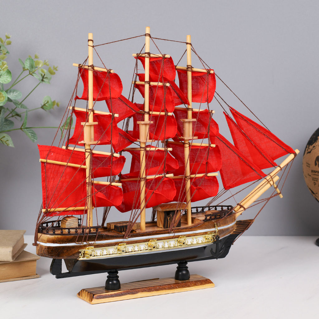 Макет парусного корабля 44х38 см / SH08-R /уп 8/красный парус - Галеонтрейд фото 5