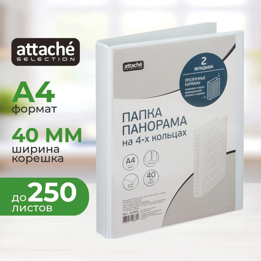 Папка Панорама на 4-х кольцах 40мм Россия - Attache фото 2