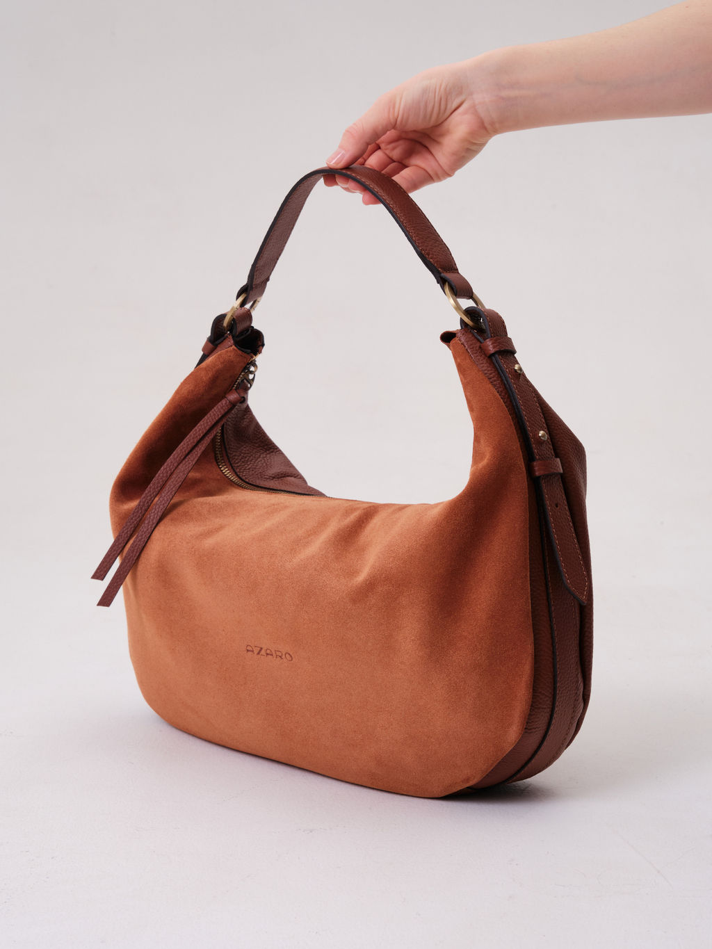 Сумка замшевая багет Azaro 30861 коппер