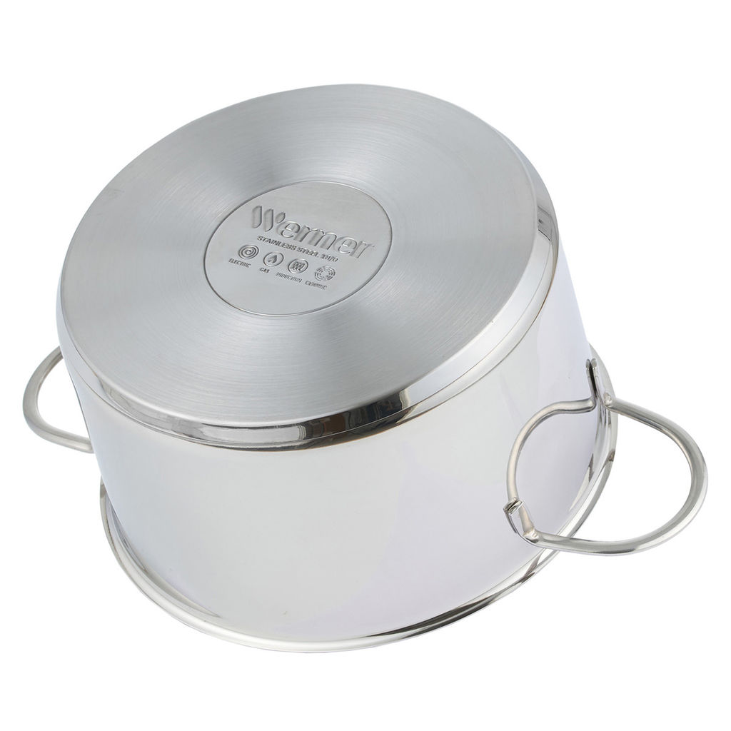 50170 WERNER Кастрюля COMO 20х11,5см/3,6л со стеклянной крышкой, с индукционным капсульным дном. Материал: нерж. сталь. Толщина: 0,5мм  фото 2