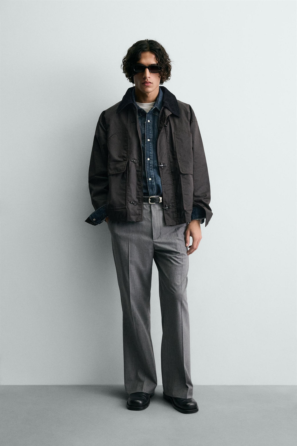 WAXED FINISH JACKET WITH CONTRAST COLLAR - Zara фото 9
