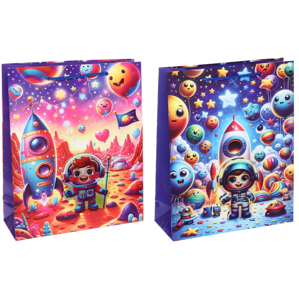 Пакет подарочный "Другая планета" 26*32*10 см
