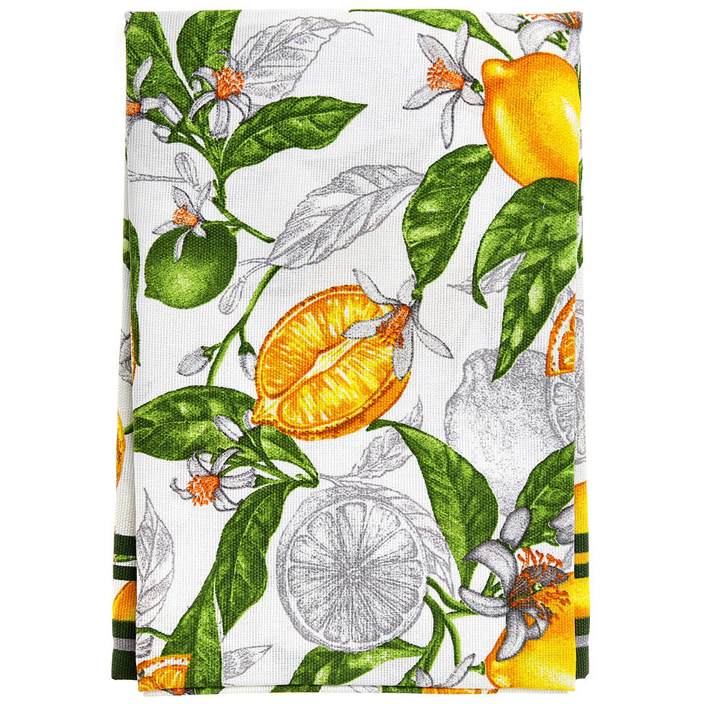 Скатерть 120х145см Лимон, длина стола до 105см, на 4 персоны, рогожка (хлопок 100%) 171г/м2, упаковка классическая, пакет ПВХ 28х41см, Домашняя мода (Россия)  фото 5