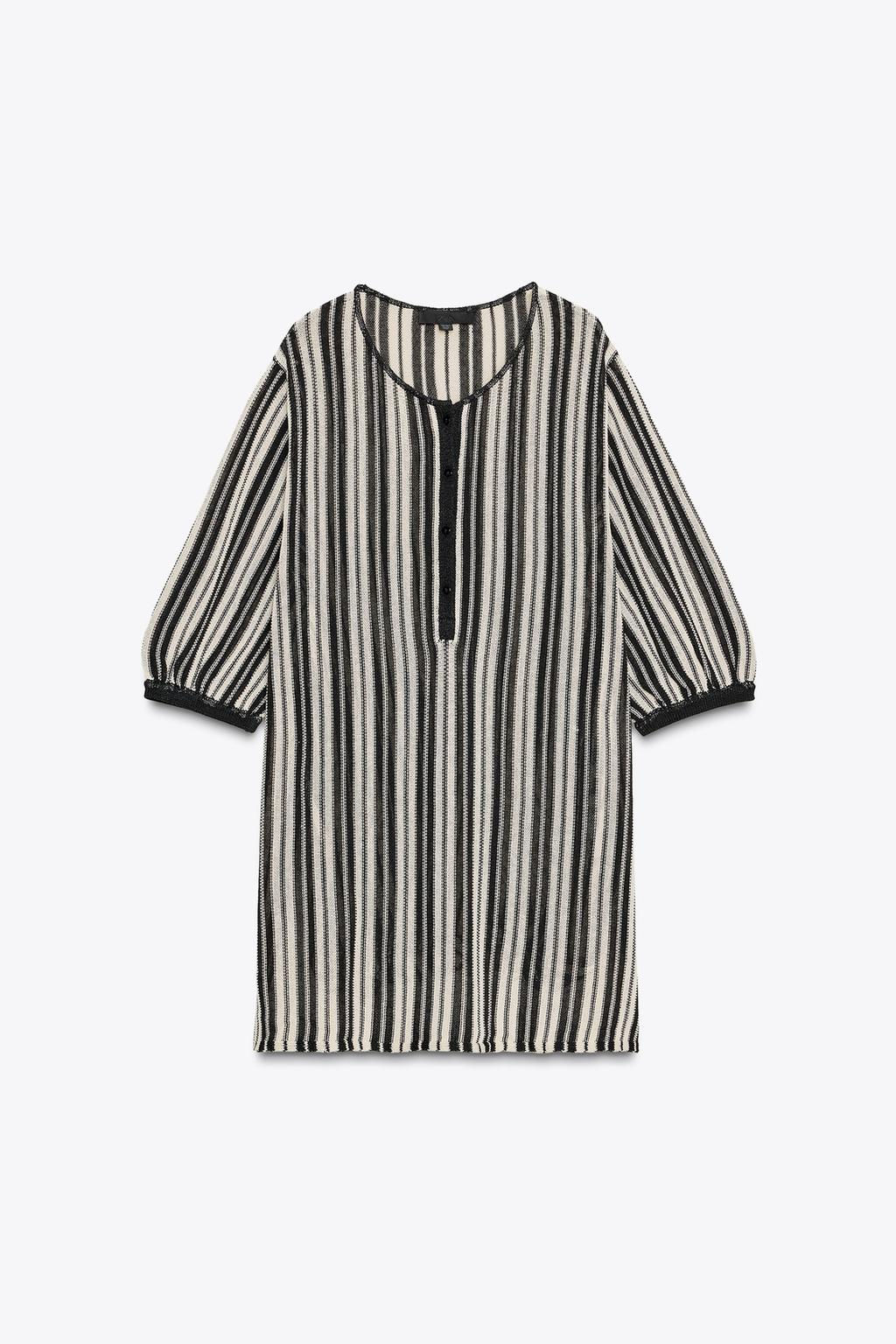 STRIPED KNIT TOP WITH LINEN - Zara фото 5
