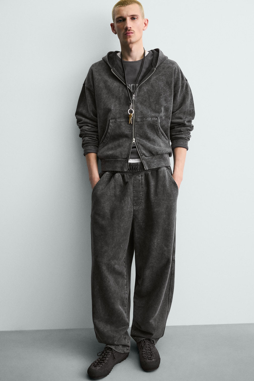 PANTAL?N JOGGER BALLOON FIT LAVADO / Antracita oscuro - Zara фото 6