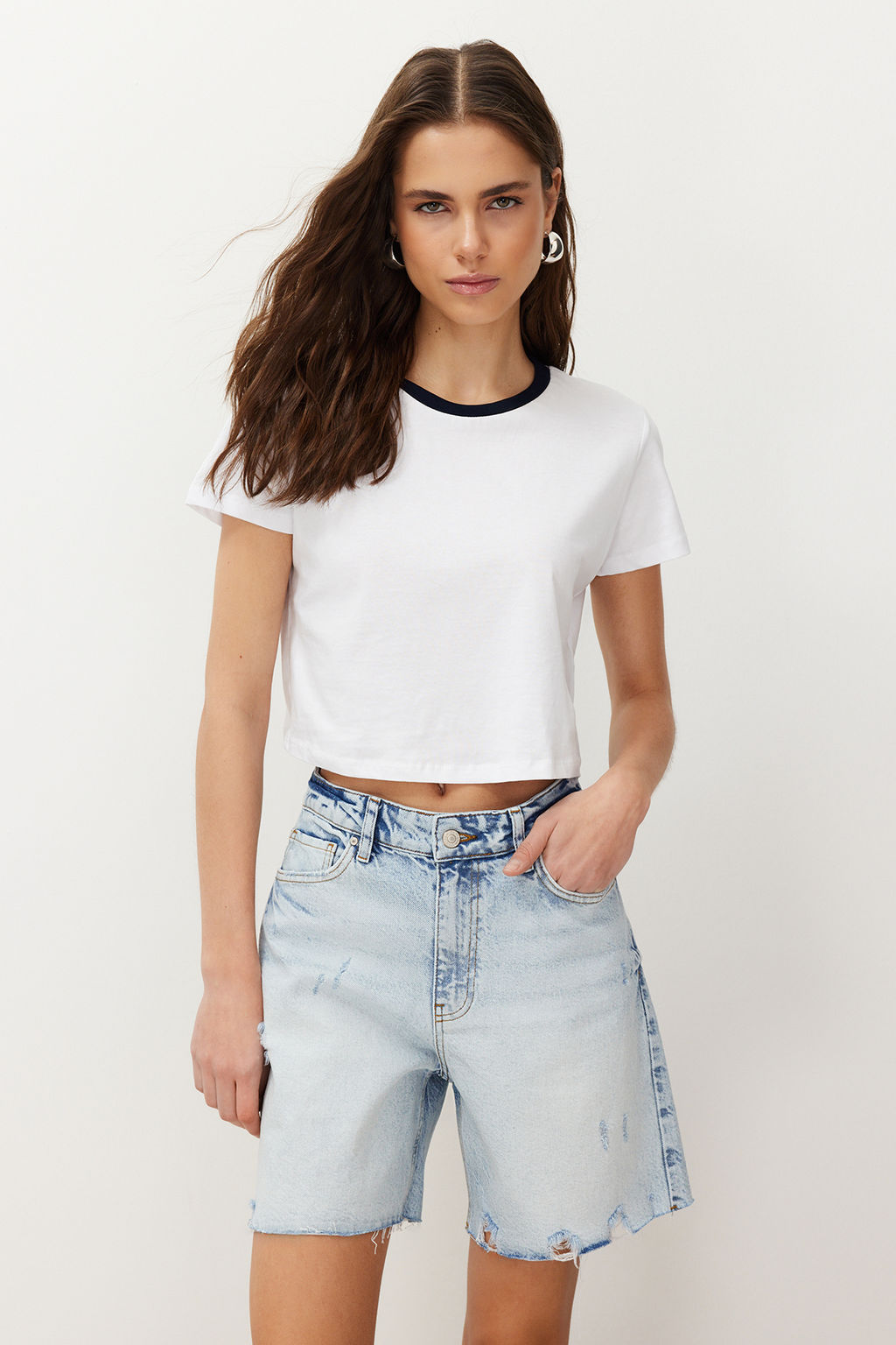Mavi Y?rt?kl? Denim Bermuda TWOSS24SR00075