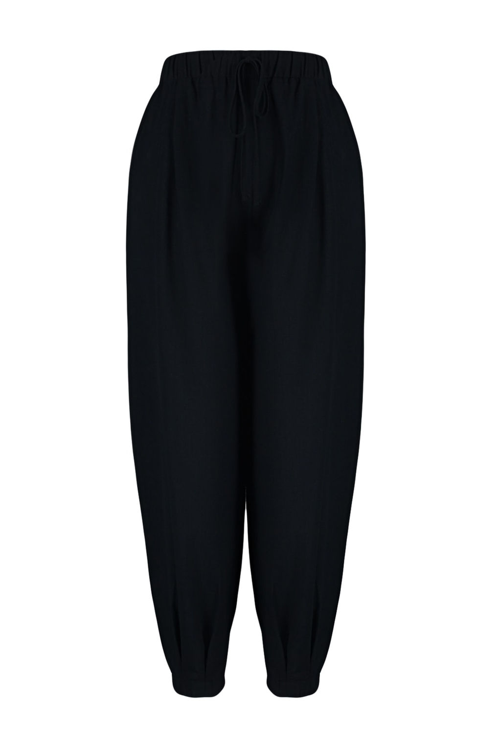 Plaj Giyim Siyah Dokuma Yuksek Bel Pantolon TBESS23PL00015