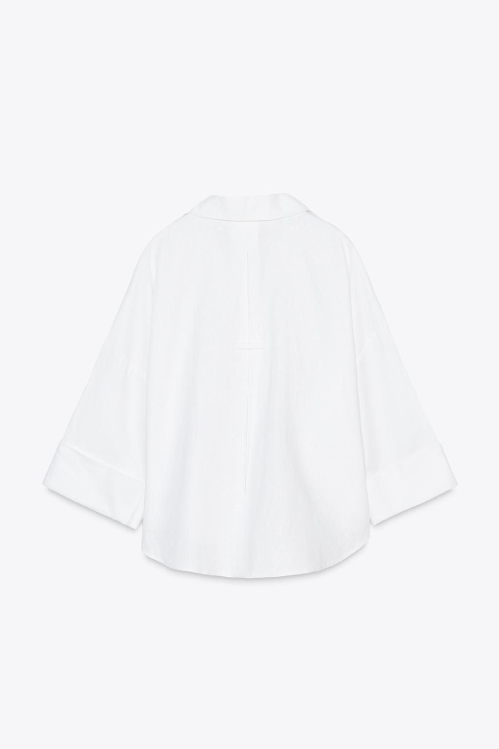 WIDE-SLEEVE LINEN BLEND SHIRT - Zara фото 15