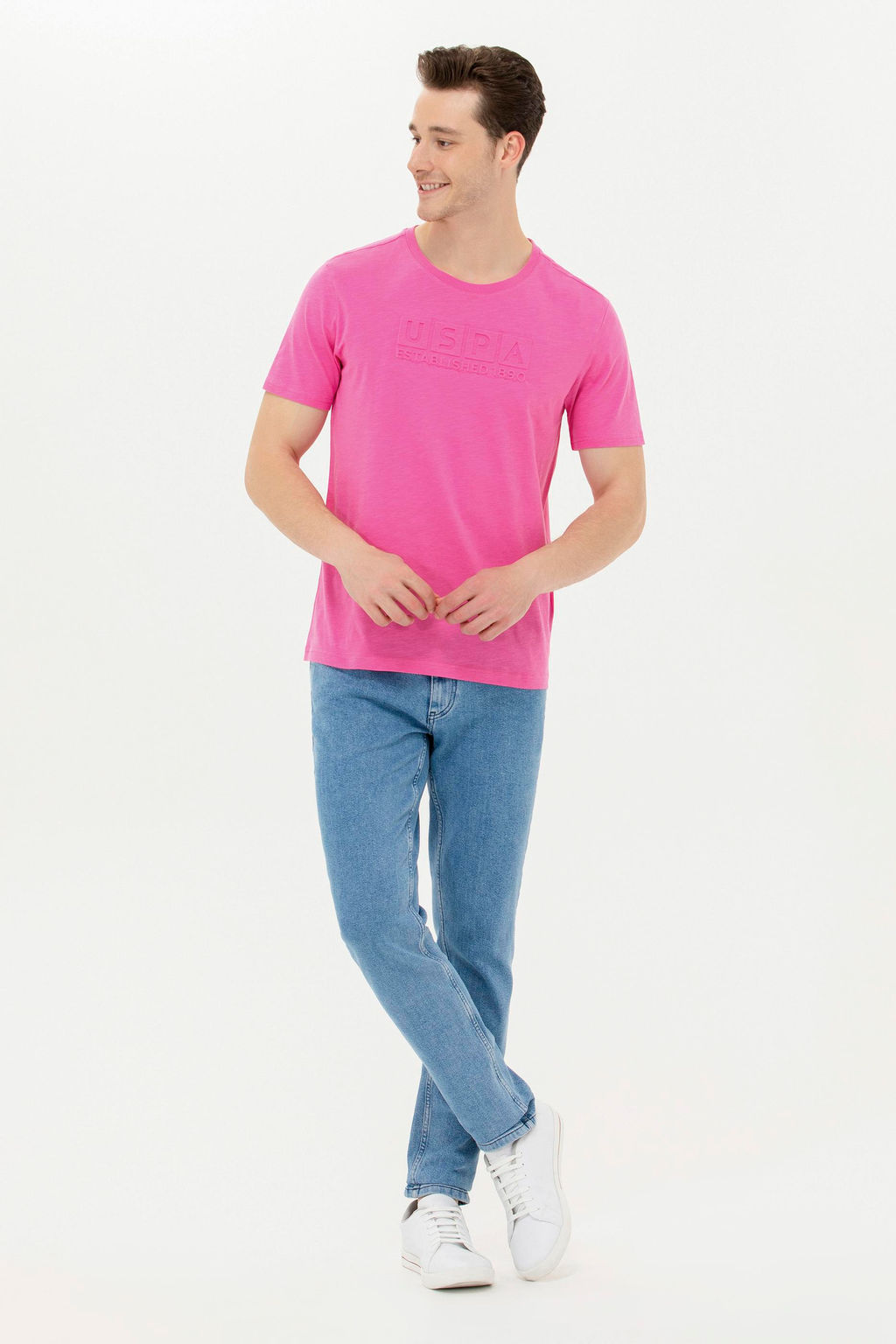 Мужская розовая футболка с круглым вырезом - U.s. polo assn фото 18