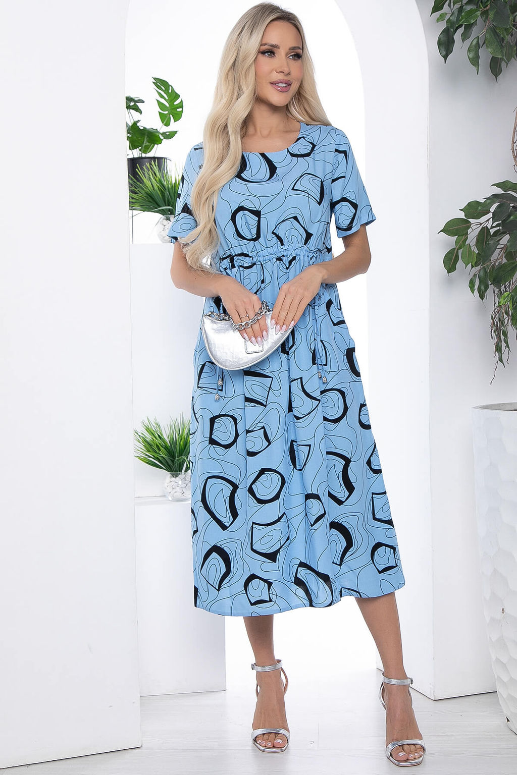 Платье Цветы лета голубое П10214 - Lt collection фото 4