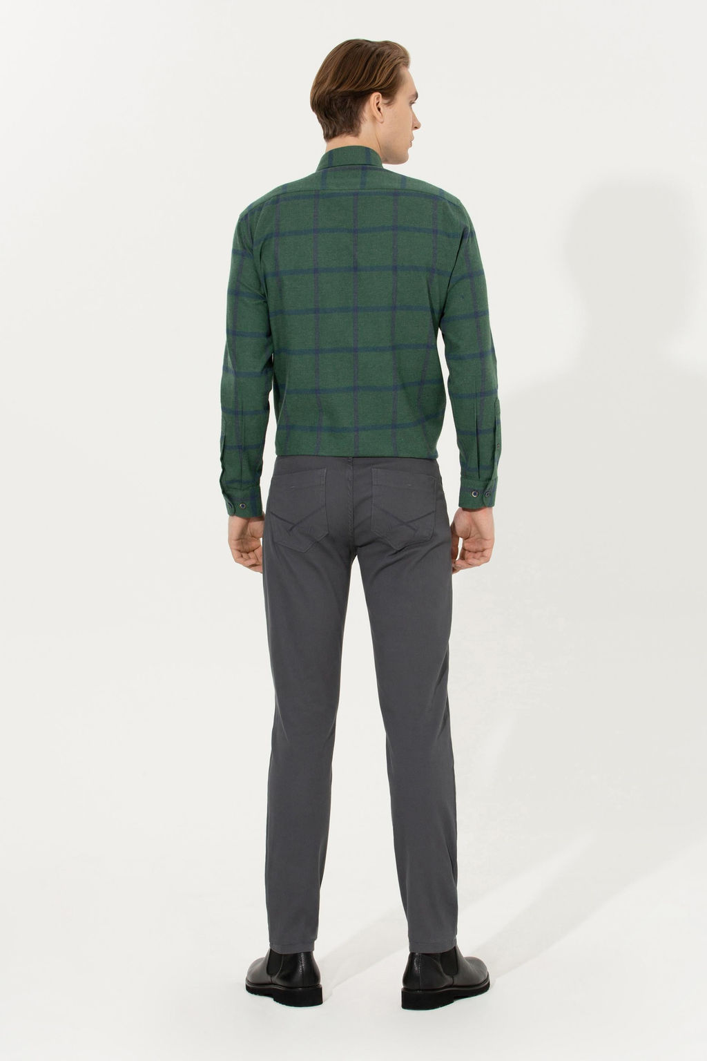 Erkek Slim Fit Antrasit Kanvas Pantolon