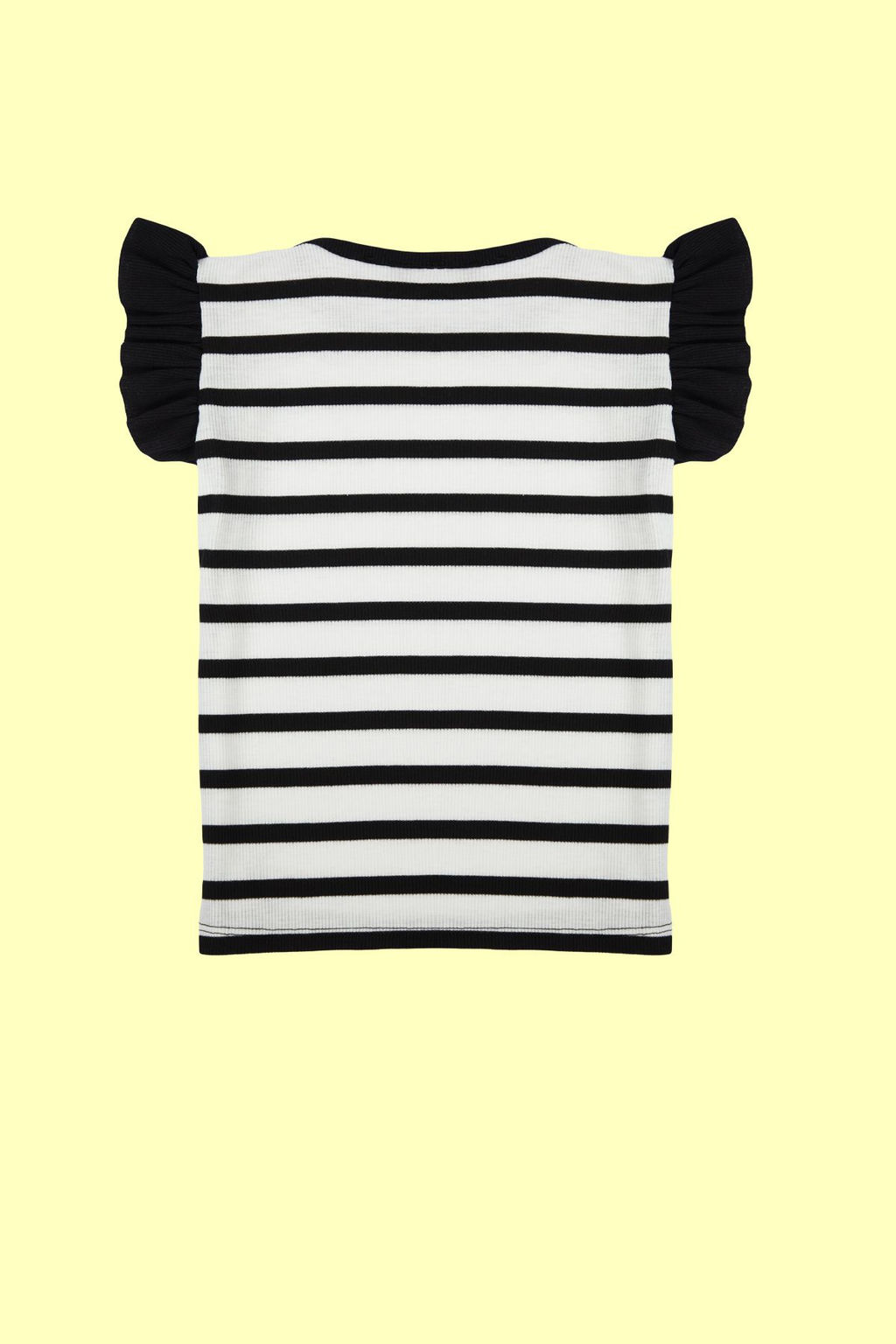 Siyah K?z Cocuk Cizgili Regular/Normal Kal?p F?rf?r Detayl? Kolsuz Orme T-Shirt TKDSS24TS00014 - Trendyolmilla фото 4