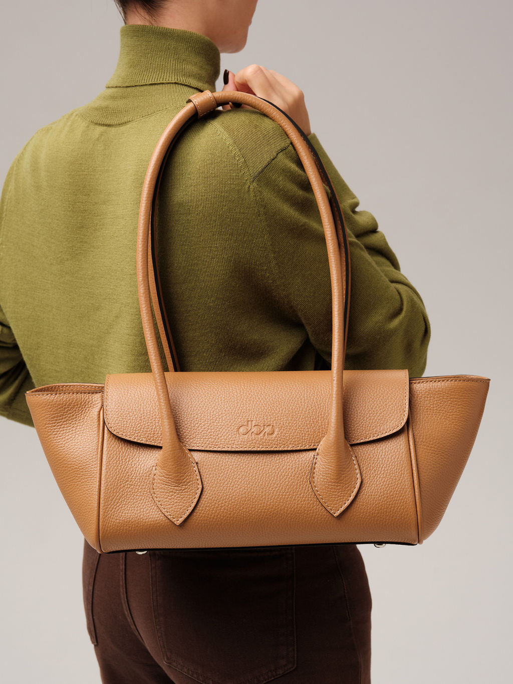 Кожаная сумка Viki DBR 31341 оранжевый миндаль фото 4