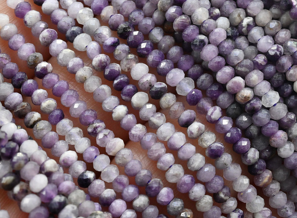 Бусины из сугилита рондель граненый 3*2мм, 39см, 175 бусин Радуга камня