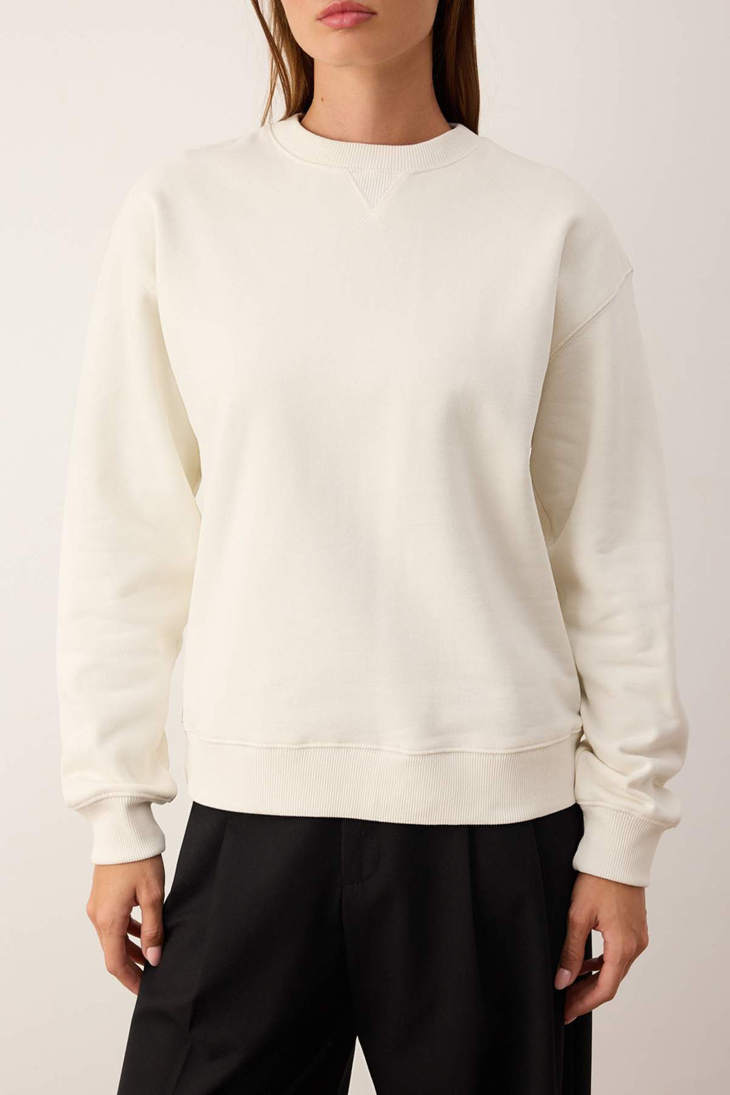 Ac?k Gul Kurusu Premium Oversize Kal?p Nak?sl? Kal?n Ici Polarl? Orme Sweatshirt TWOAW26SW00203 - Trendyolmilla фото 7