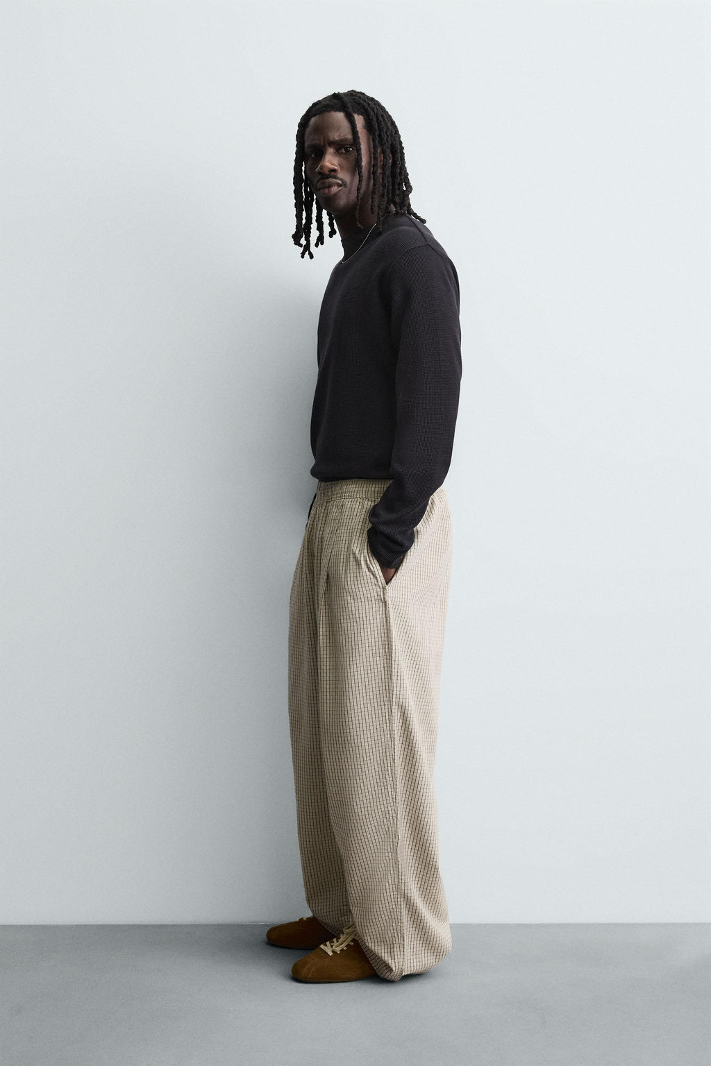 BALLOON FIT PLEATED TROUSERS - Zara фото 4
