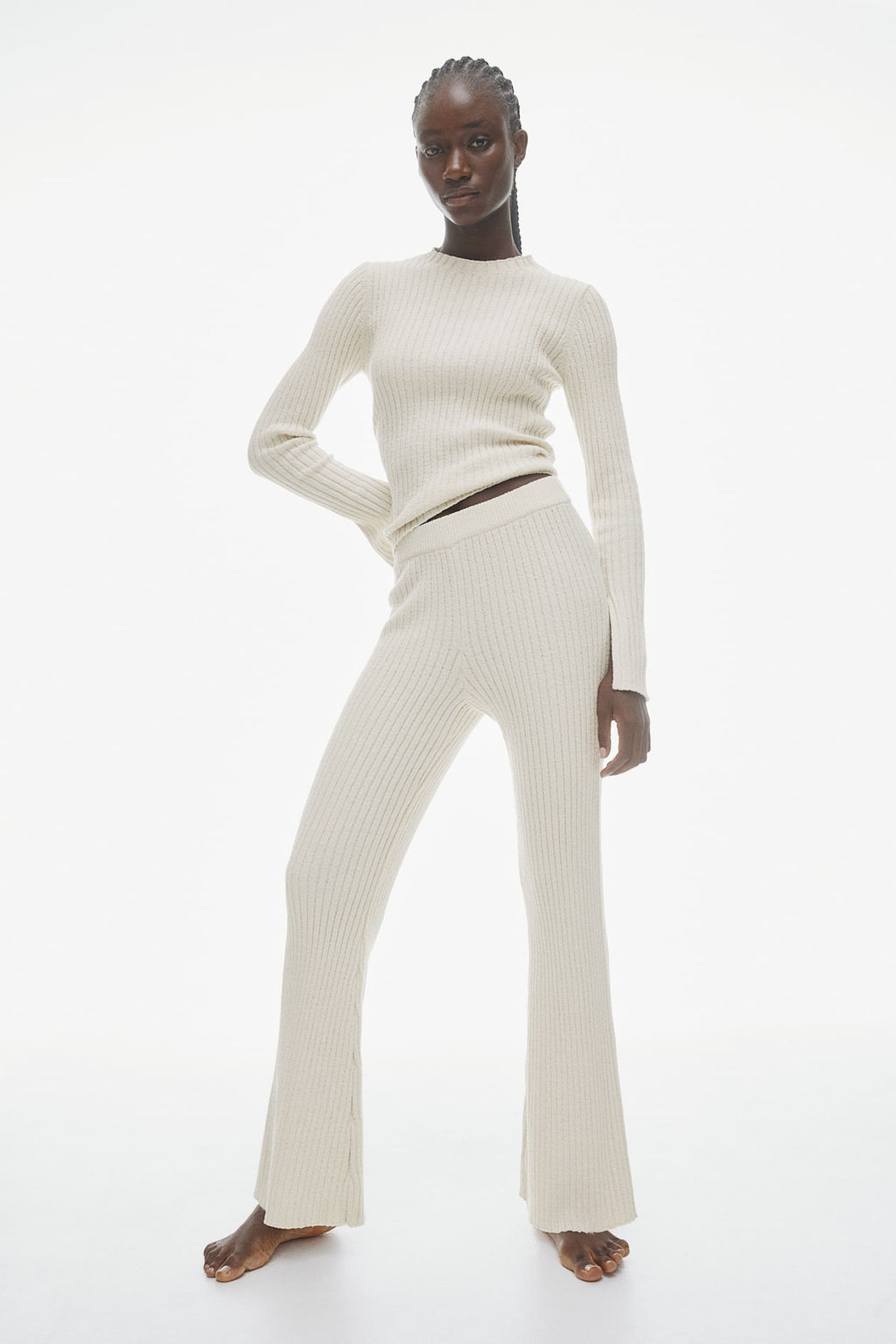 Pantalon acampanado en punto de canale - H&m фото 2