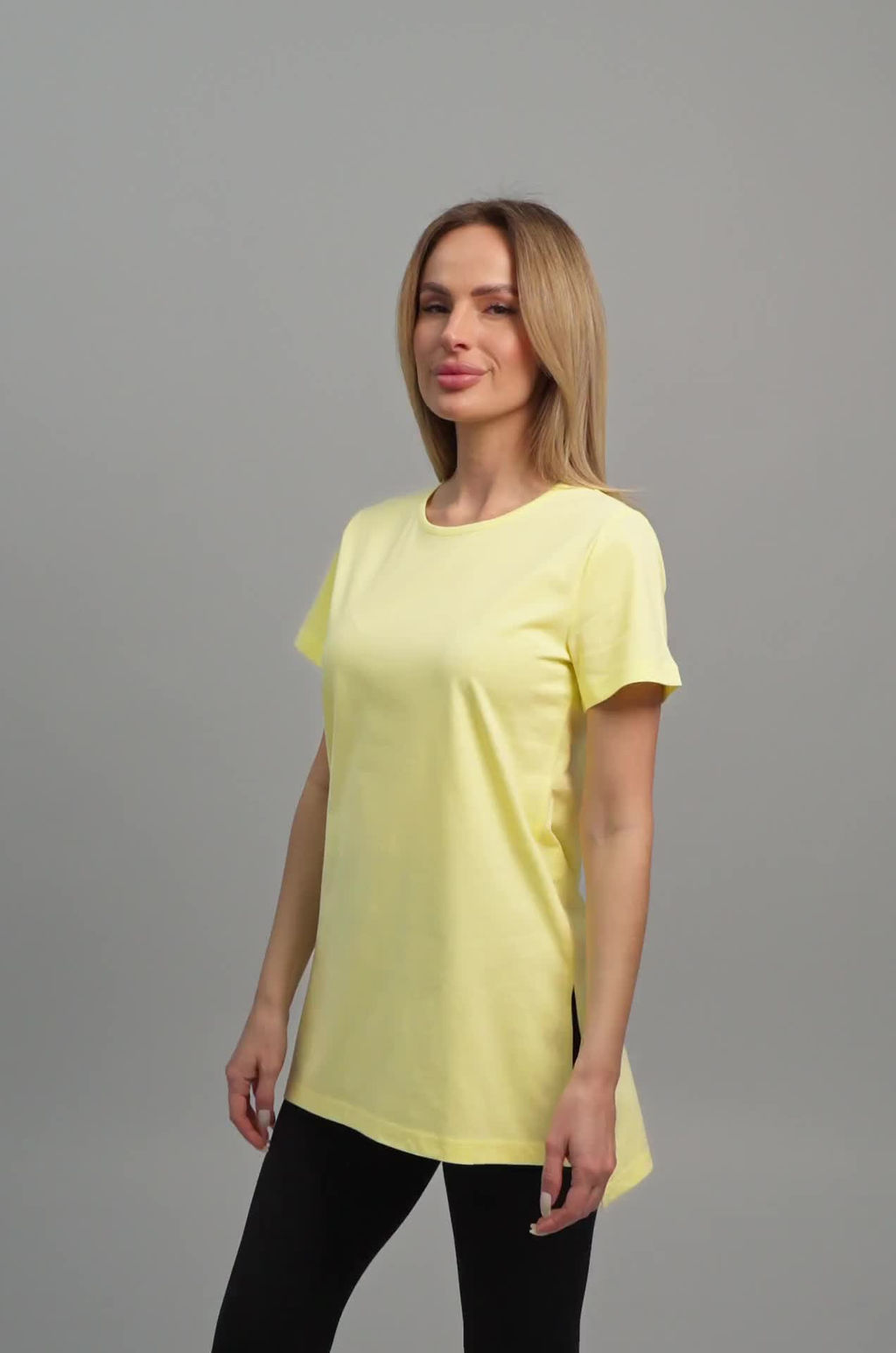 Женская удлиненная футболка с разрезами Happyfox