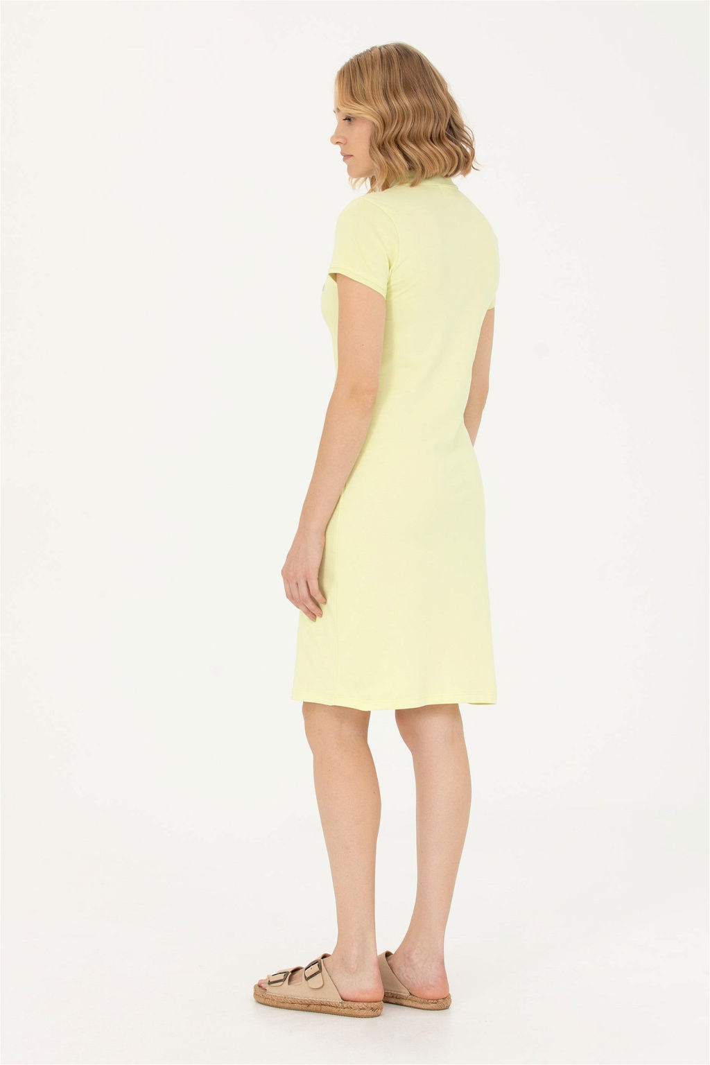 Женское светло-желтое трикотажное платье - U.s. polo assn фото 5