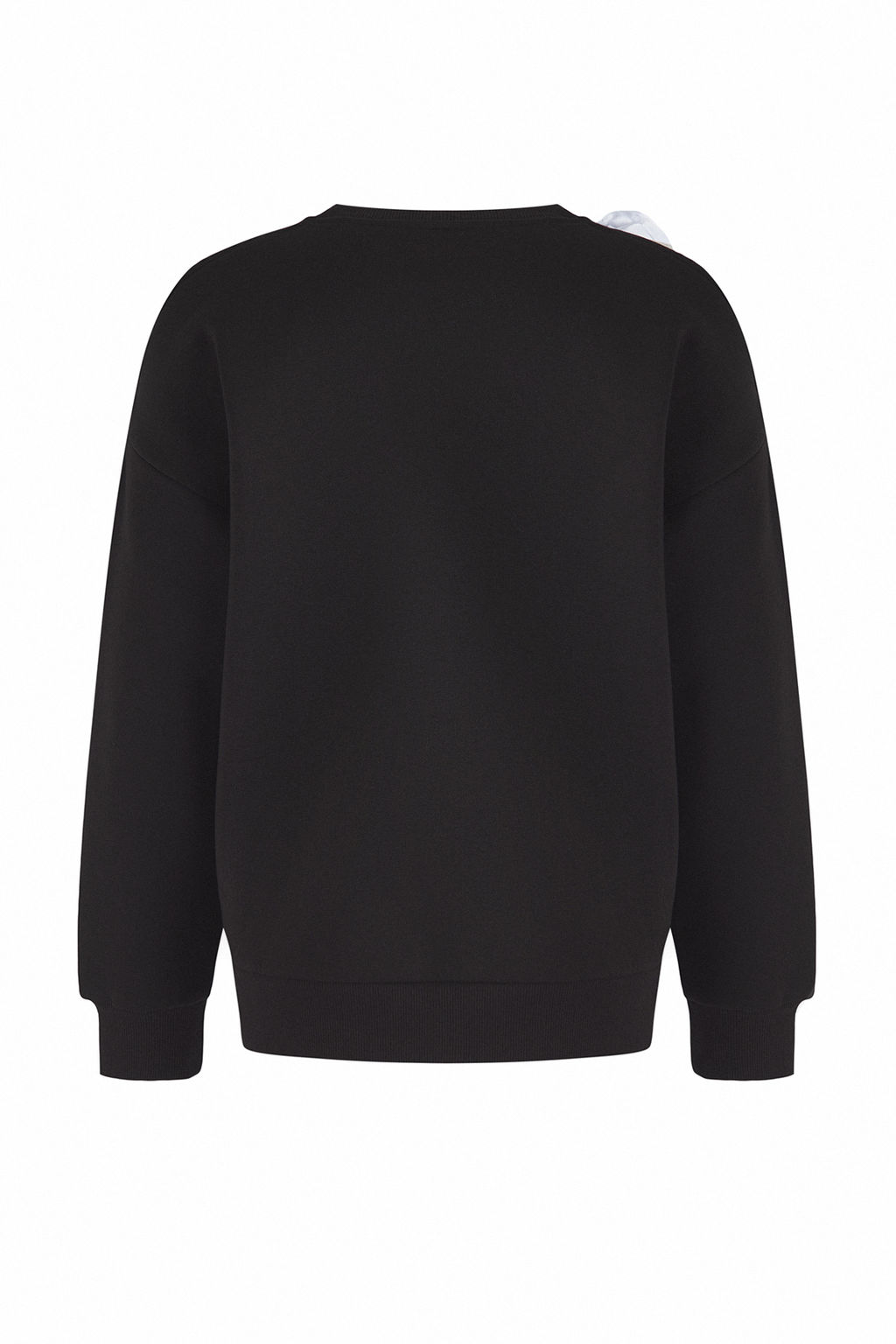 Teen Siyah Ac?k Omuzlu Slogan Nak?sl? Kal?n Ici Polarl? Orme Sweatshirt TWOAW26SW00139 - Trendyolmilla фото 3