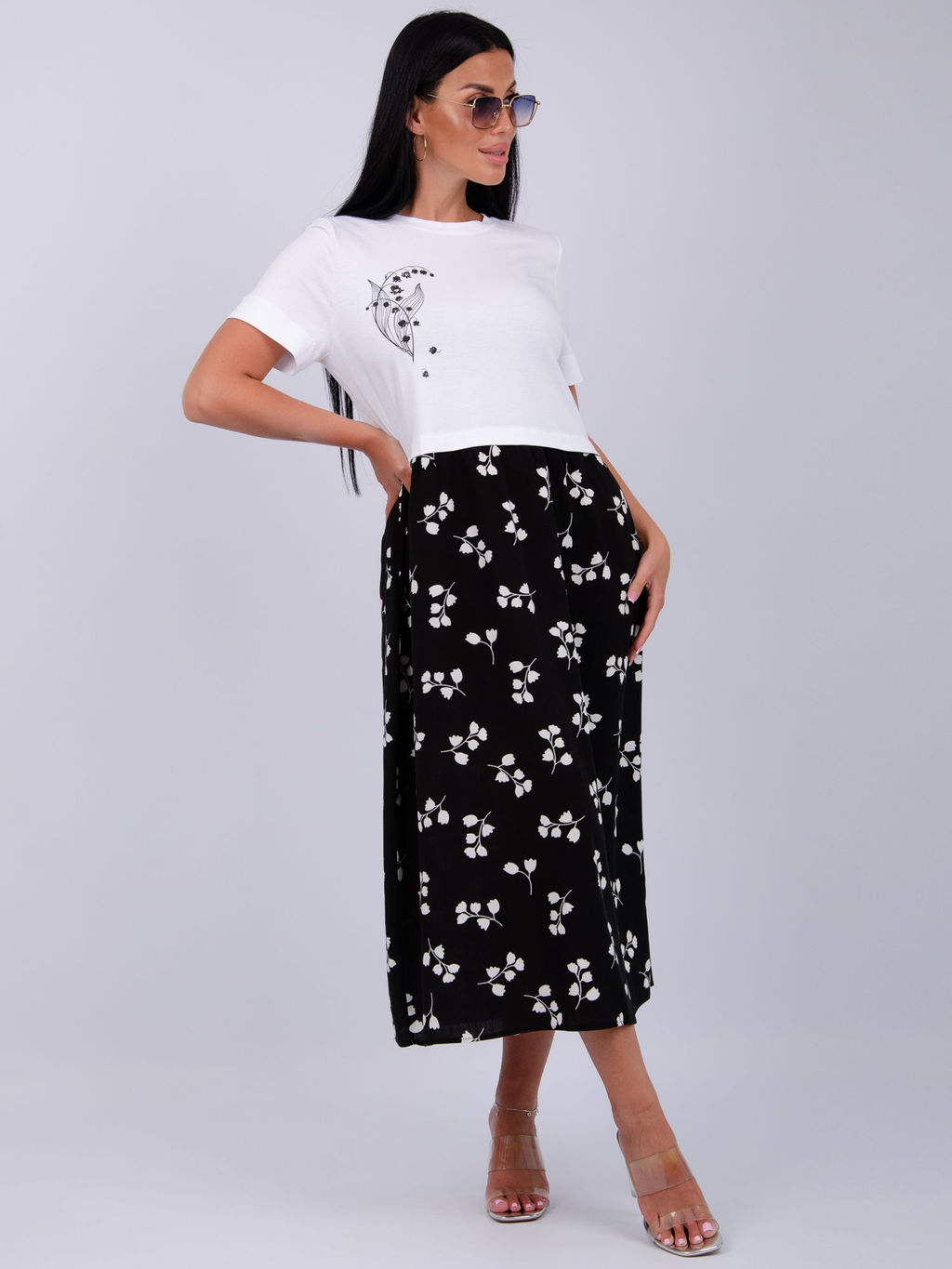 Платье Виттория, вискоза/кулирка До 60 размера - Малина фото 67