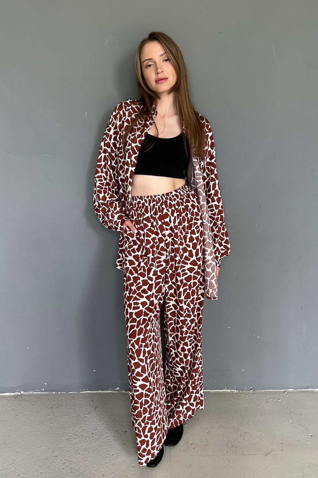 Костюм женский SET065/11/Белый, коричневый - M&G all natural фото 5
