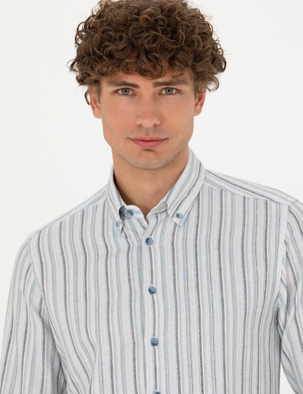Рубашка Slim Fit синяя