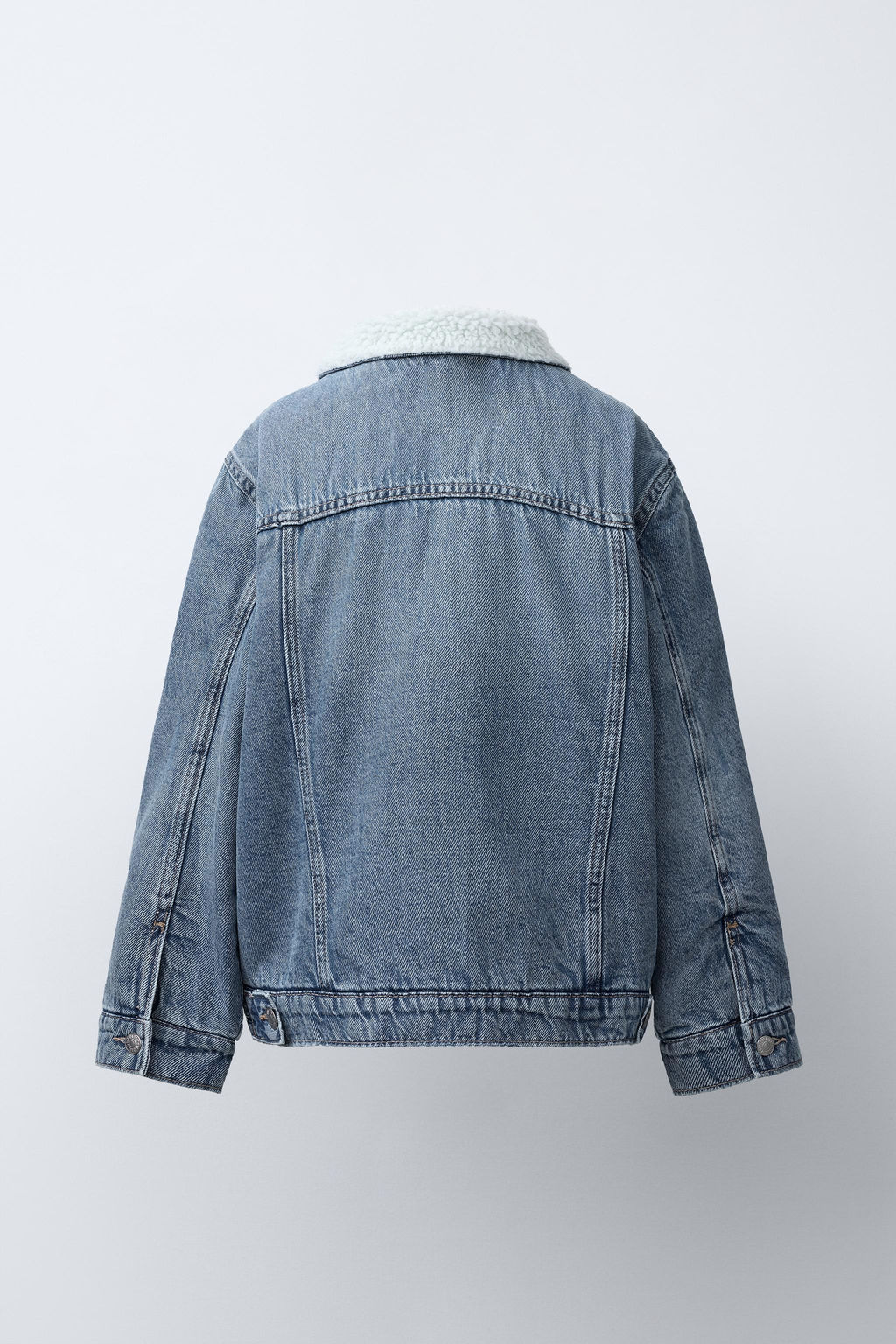 DENIM JACKET WITH FAUX SHEARLING - Zara фото 4