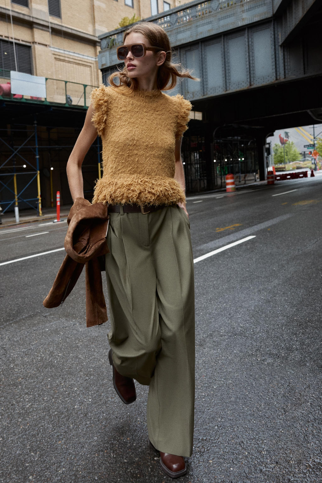 PAPER BAG TROUSERS WITH BELT