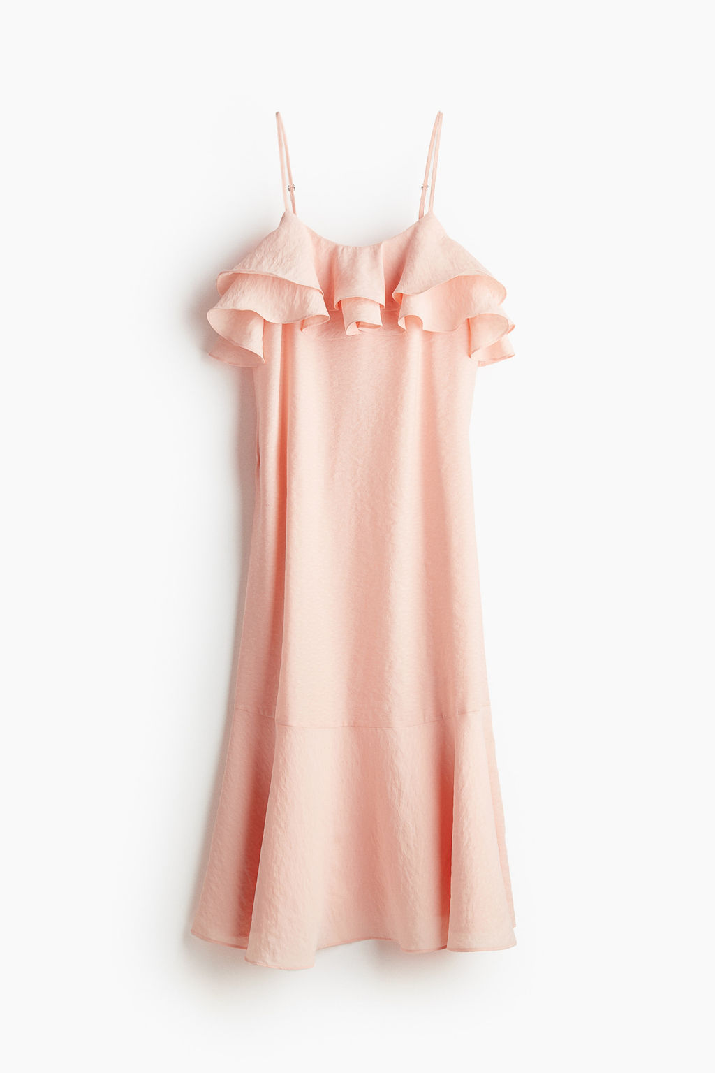 Vestido de tirantes con escote de volante