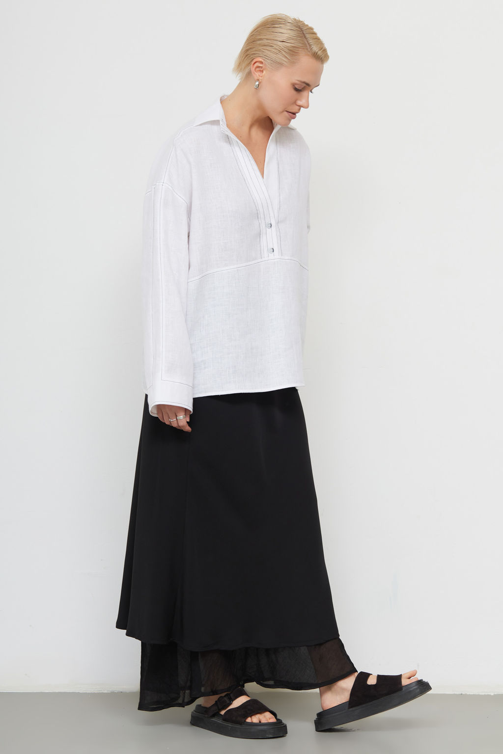Рубашка oversize изо льна GRIOL  фото 4