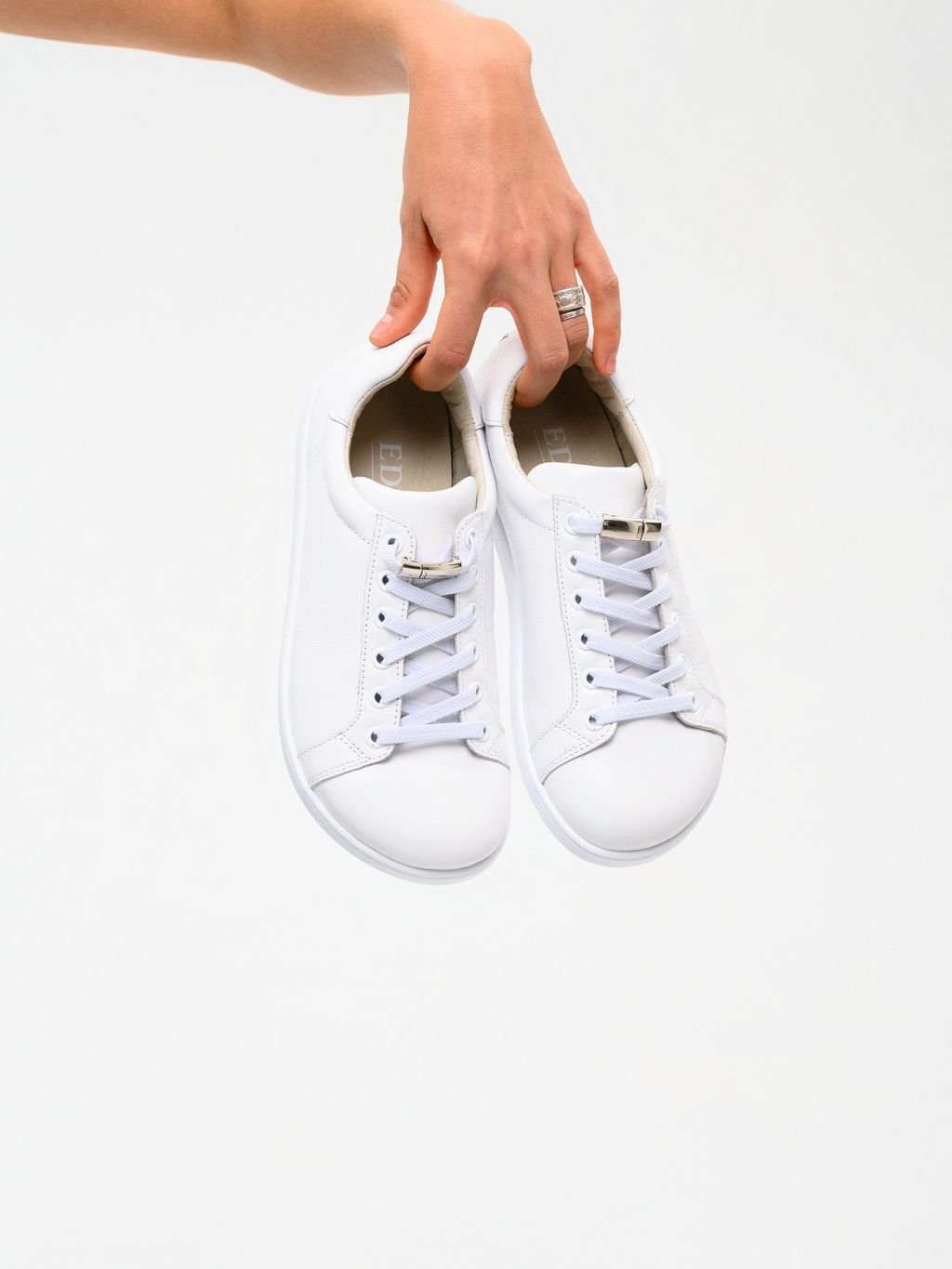 Кеды босоногие кожаные 189.астиw.Белый