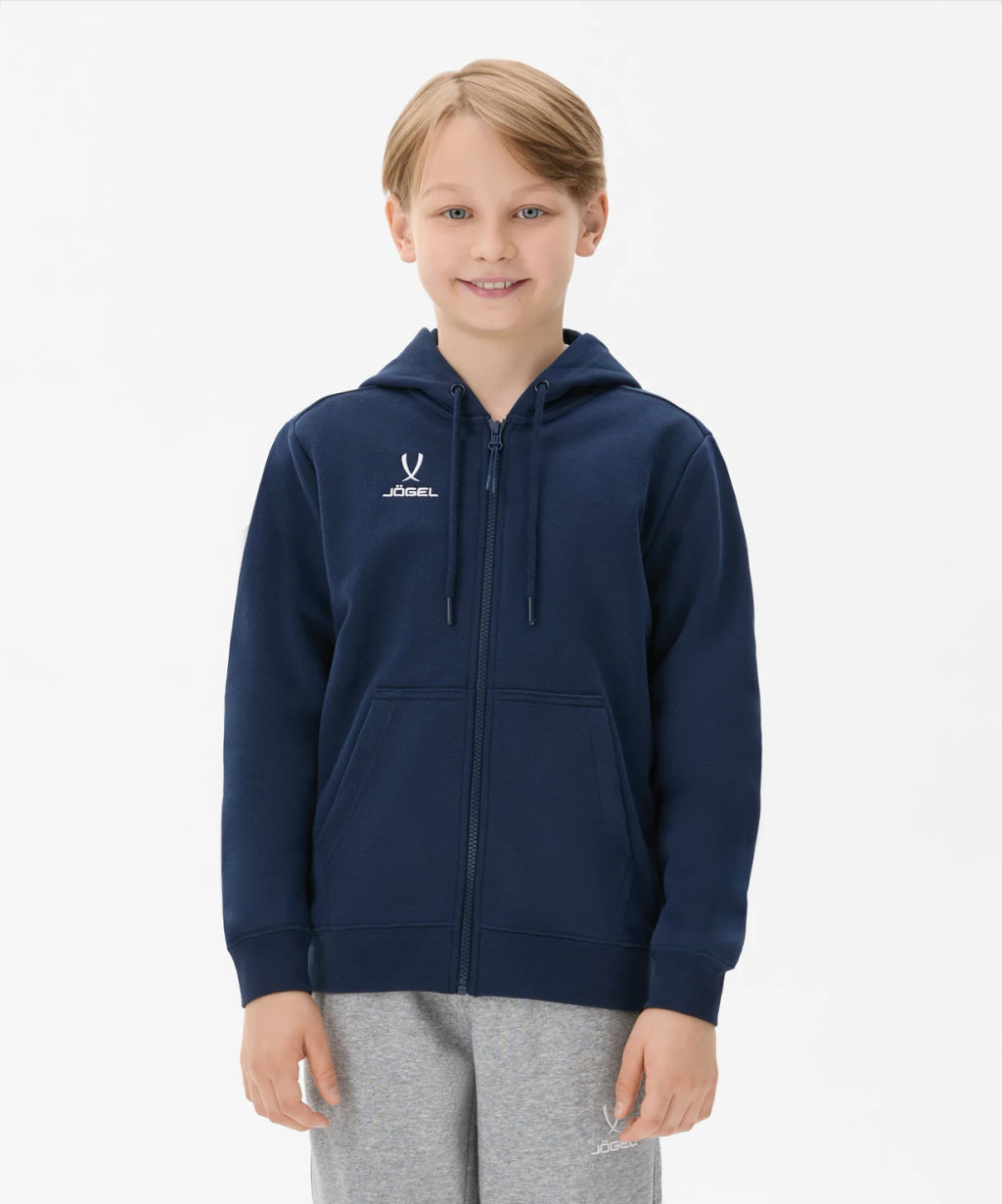 Флисовое худи на молнии JOGEL ESSENTIAL Cotton Fleece FZ Hoodie, темно-синий, детский  фото 6