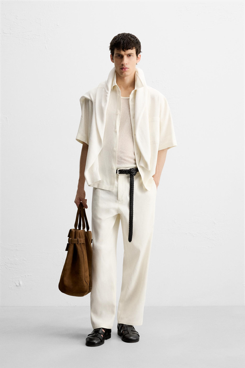 VISCOSE-JUTE TROUSERS - Zara фото 19