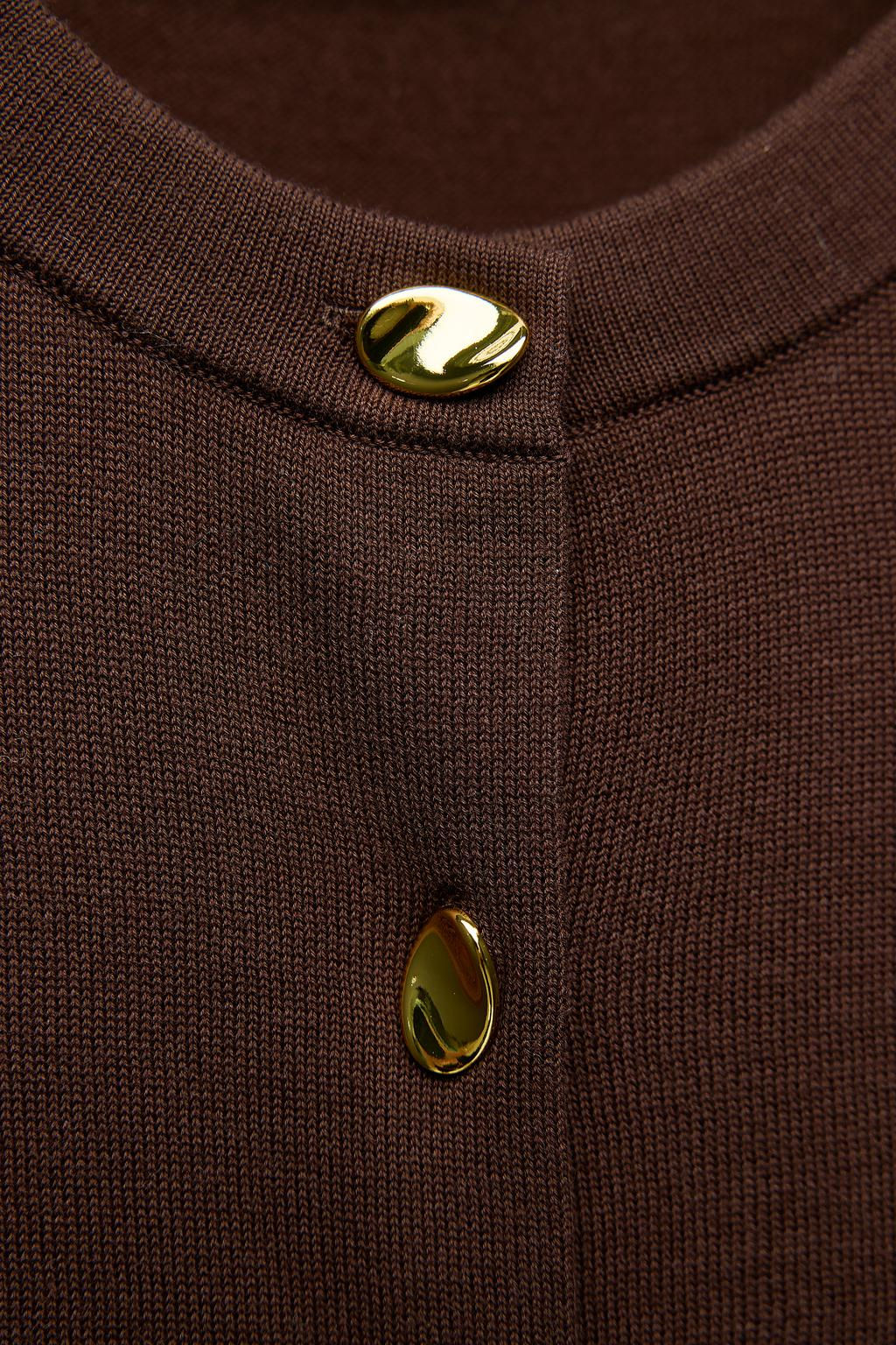 PLAIN KNIT CARDIGAN WITH GOLD BUTTONS - Zara фото 5