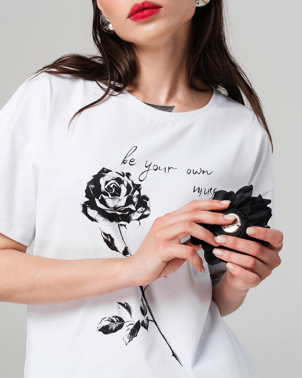 Футболка с цветком FDC002 - Sahar art lab фото 9