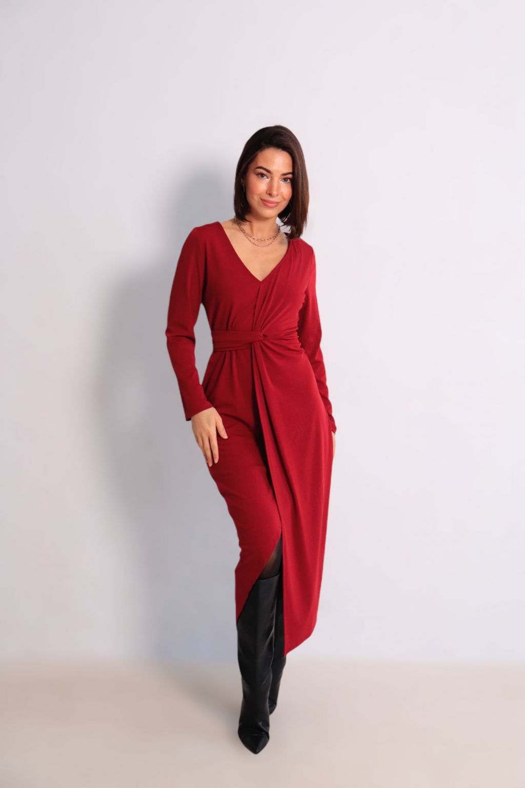 Martichelli Платье с эффектом запаха ягодное  фото 7