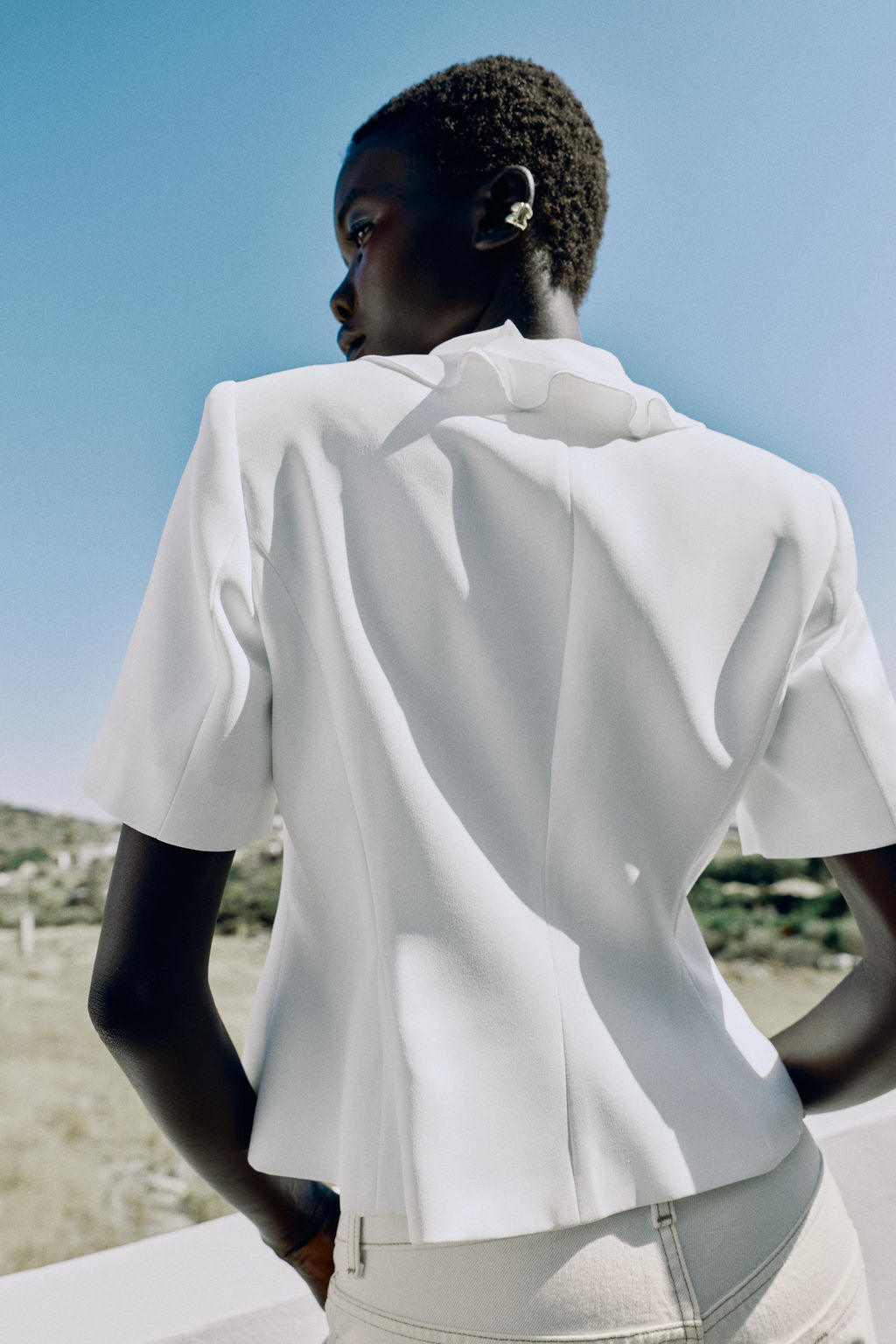 BLAZER MANGA CORTA VOLANTES / Blanco roto - Zara фото 5