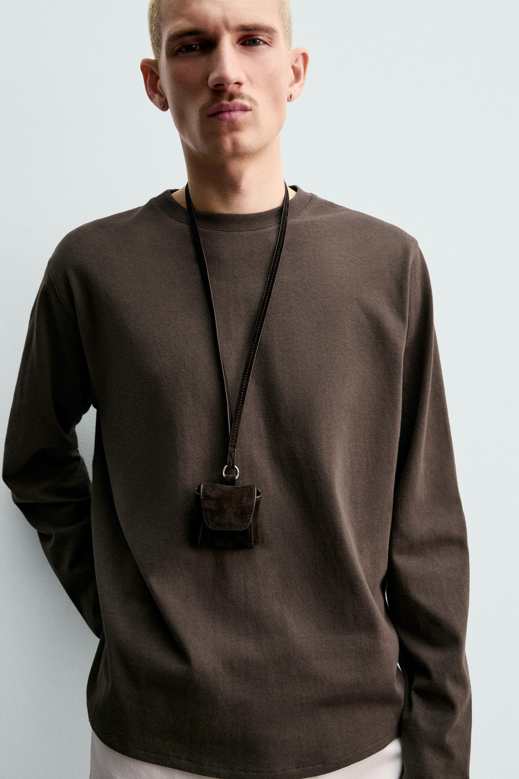 CAMISETA MEDIUM WEIGHT MANGA LARGA ORIGINS / Marr?n - Zara фото 6