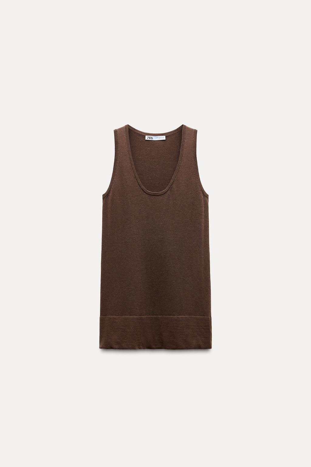 PLAIN KNIT SLEEVELESS TOP - Zara фото 6