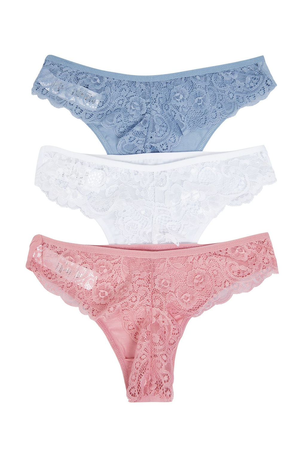 TRENDYOLMILLA Siyah-K?rm?z?-Ten 3lu Paket Pamuklu Dantel Detayl? Tanga Orme Kulot THMAW21KU0012 фото 28