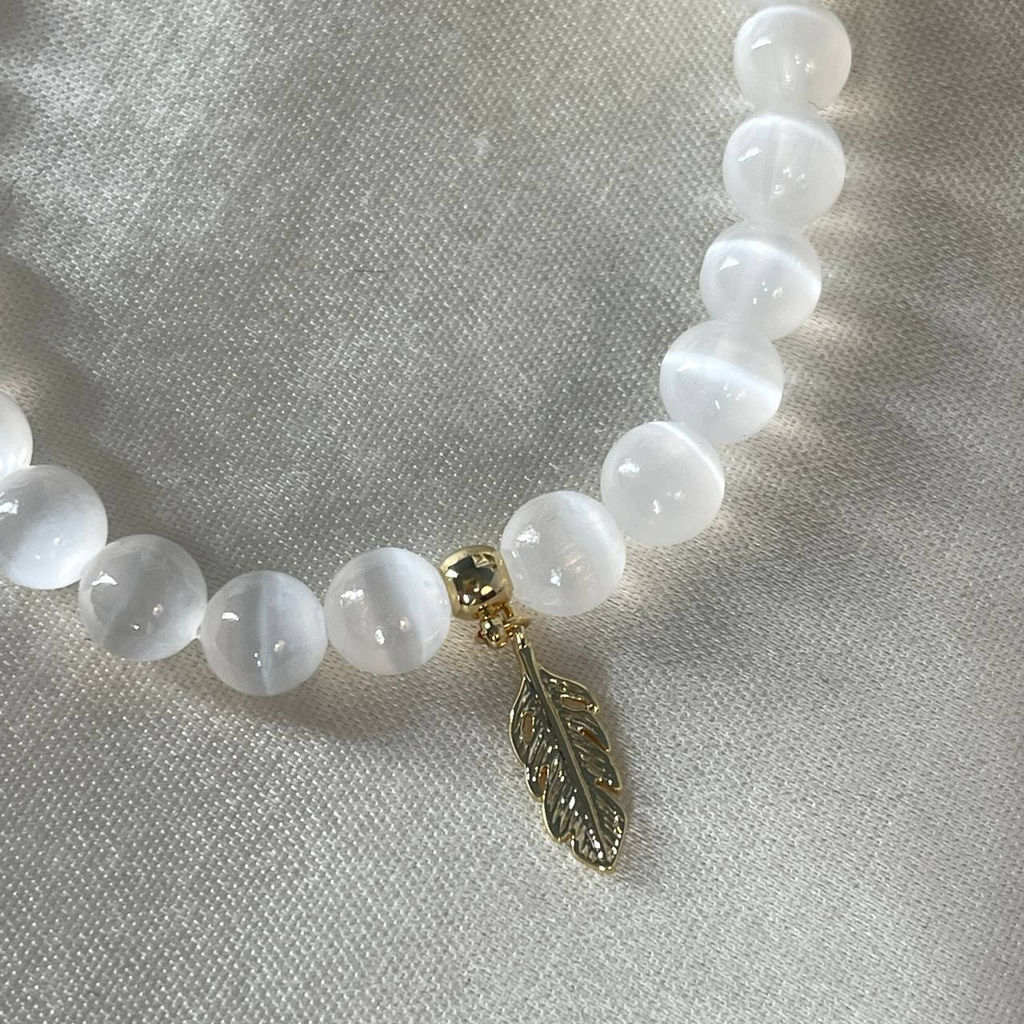 Браслет из Селенита с подвеской 18 см